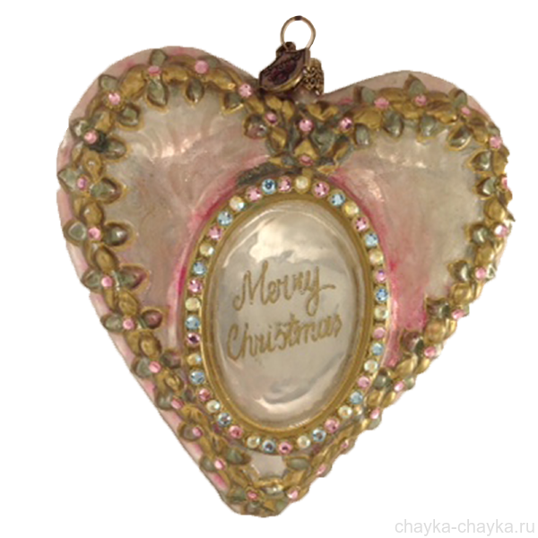 сердце Merry Christmas ювелирное, 10 см