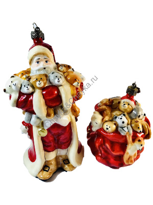 набор Дед Мороз и плюшевое счастье в деревянном ларце, 2 предмета